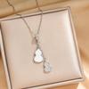 Japanese & Korean Minimalist Gourd Pendant Necklace - High-End, Trendy Women's Collarbone Chain Jewelry