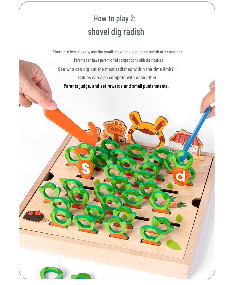 Little Rabbit Radish Pull Puzzle: Early Education, Memory Training, Interlocking Building Blocks Toy