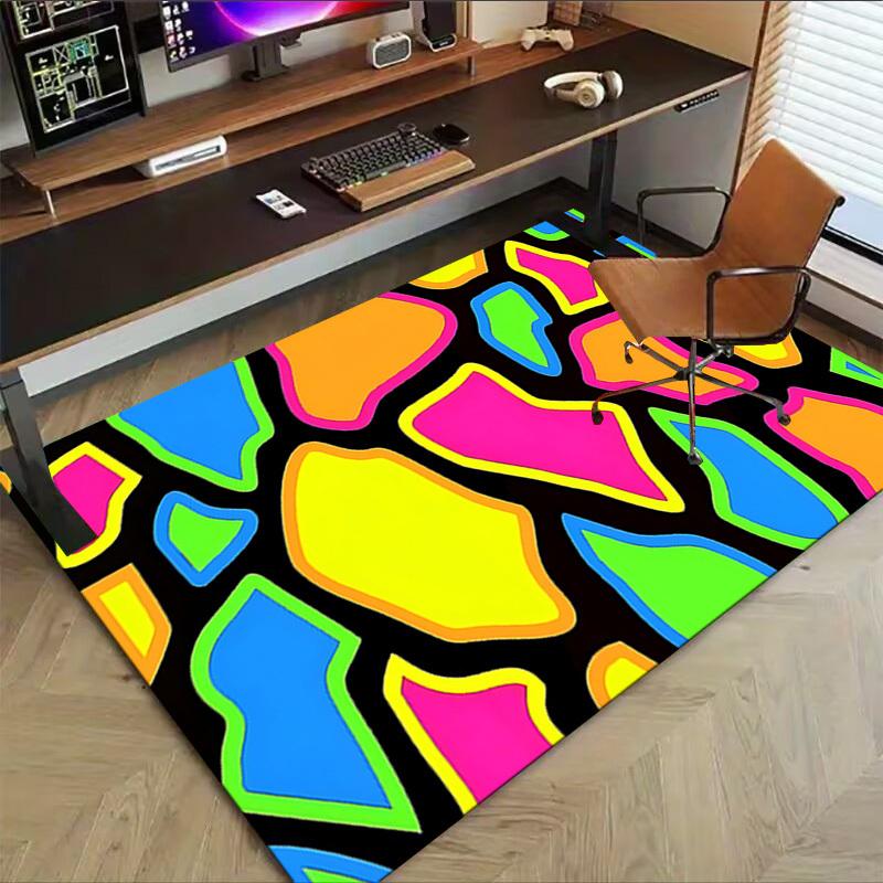 1PC Abstract Art Extra Large Non Slip Floor Carpet, Office, Family, Bedroom Large Area Rug Indoor Rugs, Vibrant Colors