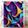 Bright Rainbow Shower Curtain Set Modern Colorful Print for Bathroom Decor Customizable Size Waterproof Fabric 180x180cm Purple