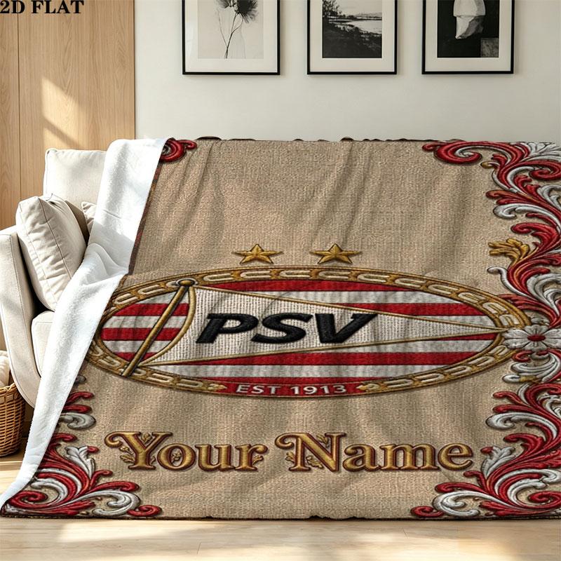 1PC Philips Sport Vereniging Custom Name Patterned Flannel Blanket Suitable For All Seasons for Home Decor Warmth and Comfort Gifts Holiday Present