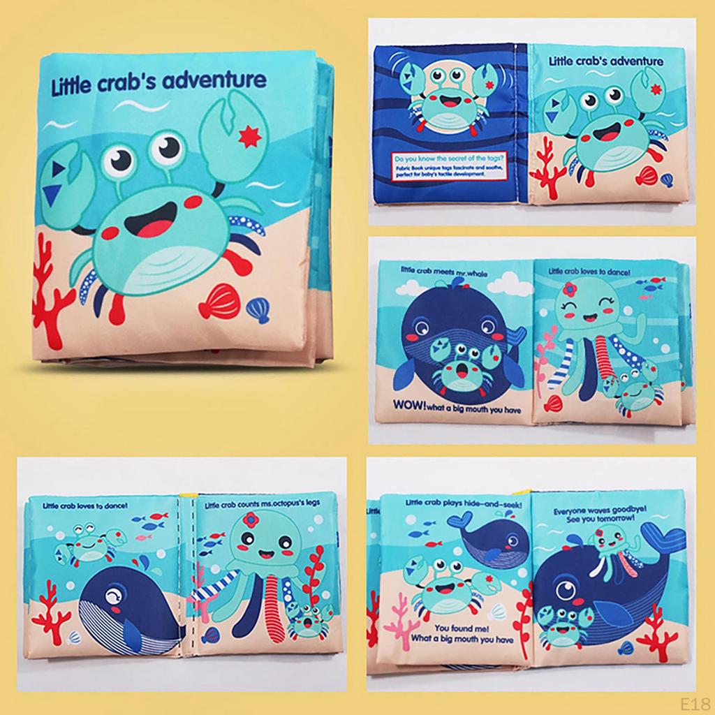 Cloth Books, Baby , Animals Crinkle Sensory Book Crib Toy for Early Development Learning Infants