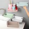 Punch-Free Wall-Mounted Bathroom Shelf: No-Trace Plastic Storage Basket for Toiletries