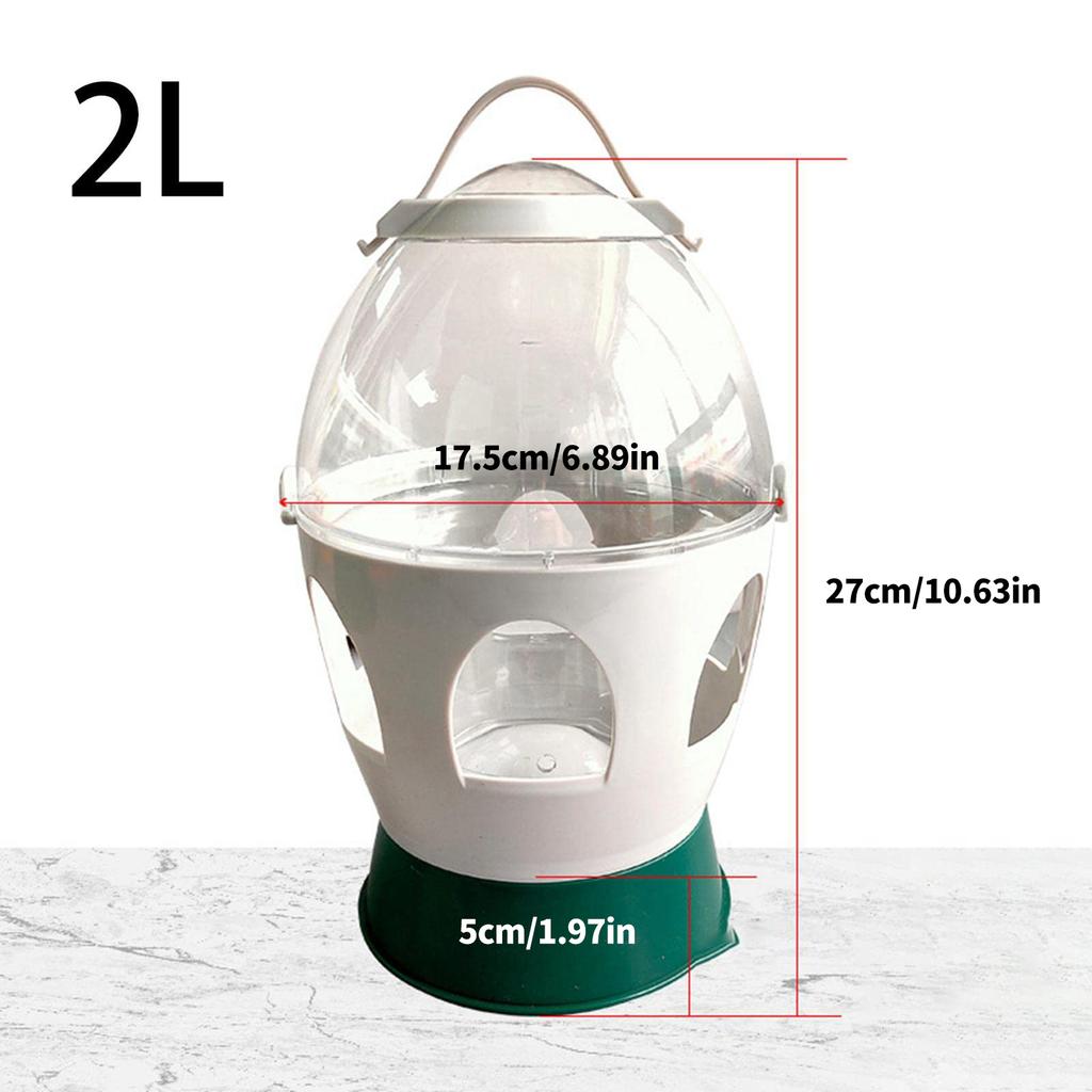 Komfortabler Tauben-Wasserspender Tränke Erhöhtes Basisdesign 2L Klare Sichtbare Wasserstandstränke für Vogel Huhn