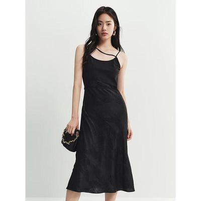 PEACEBIRD Women's Jacquard Strappy Midi Dress
