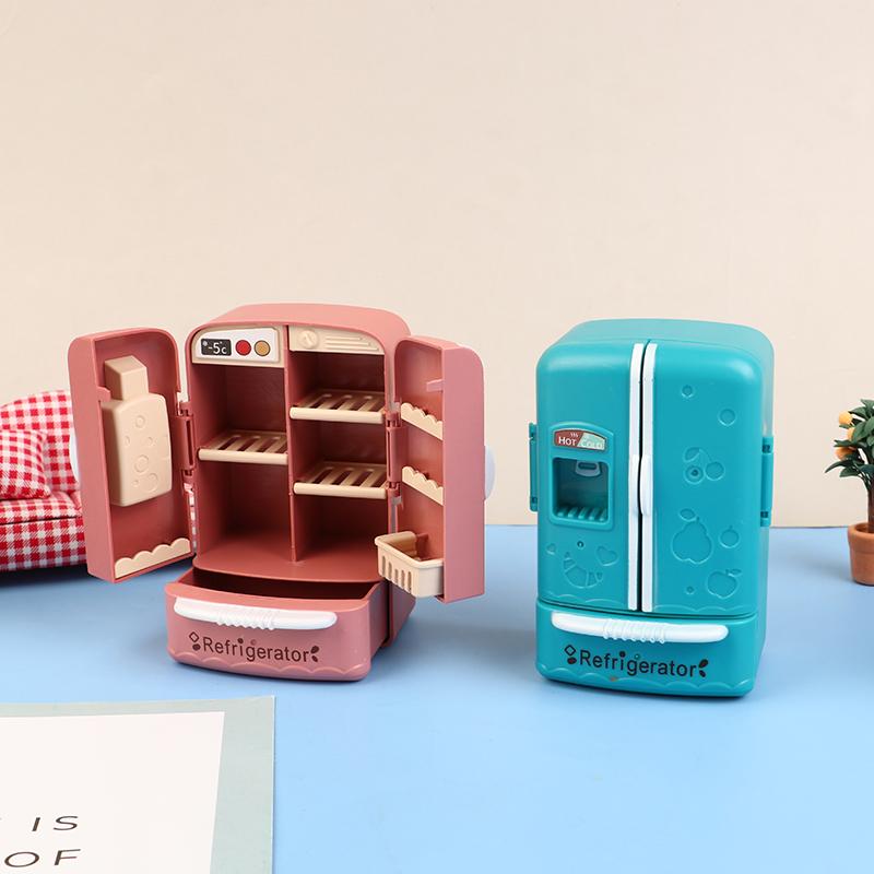 Puppenhaus 1:12 Miniatur Doppeltür Kühlschrank Gefrierschrank Haushaltsgeräte Modell Küchendekor Spielzeug Puppenhaus Zubehör