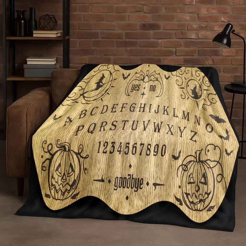 HD Retro Witch Spirit Ouija Board Flannel Blanket,Ultra Soft Warm Plush Throw for Home Bedroom Bed Sofa Cover Kids Gift Picnic