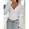 Women's Y2K Temperament Slim Solid Color Long-sleeved Top Tshirt