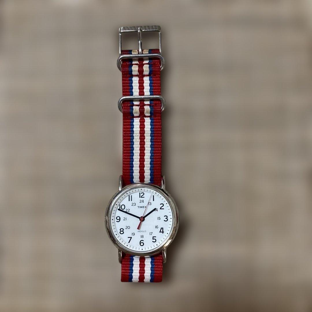 [Working item] Glows! TIMEX Weekender White Dial x Red/White/Blue Strap