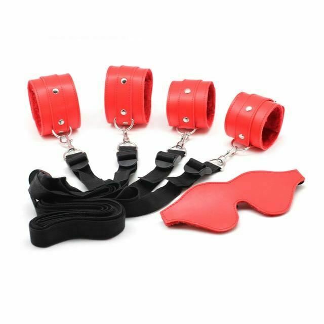 Beginner Under Bed Restraints Kit Wrist Ankle Cuffs Blindfold  Starter Kits