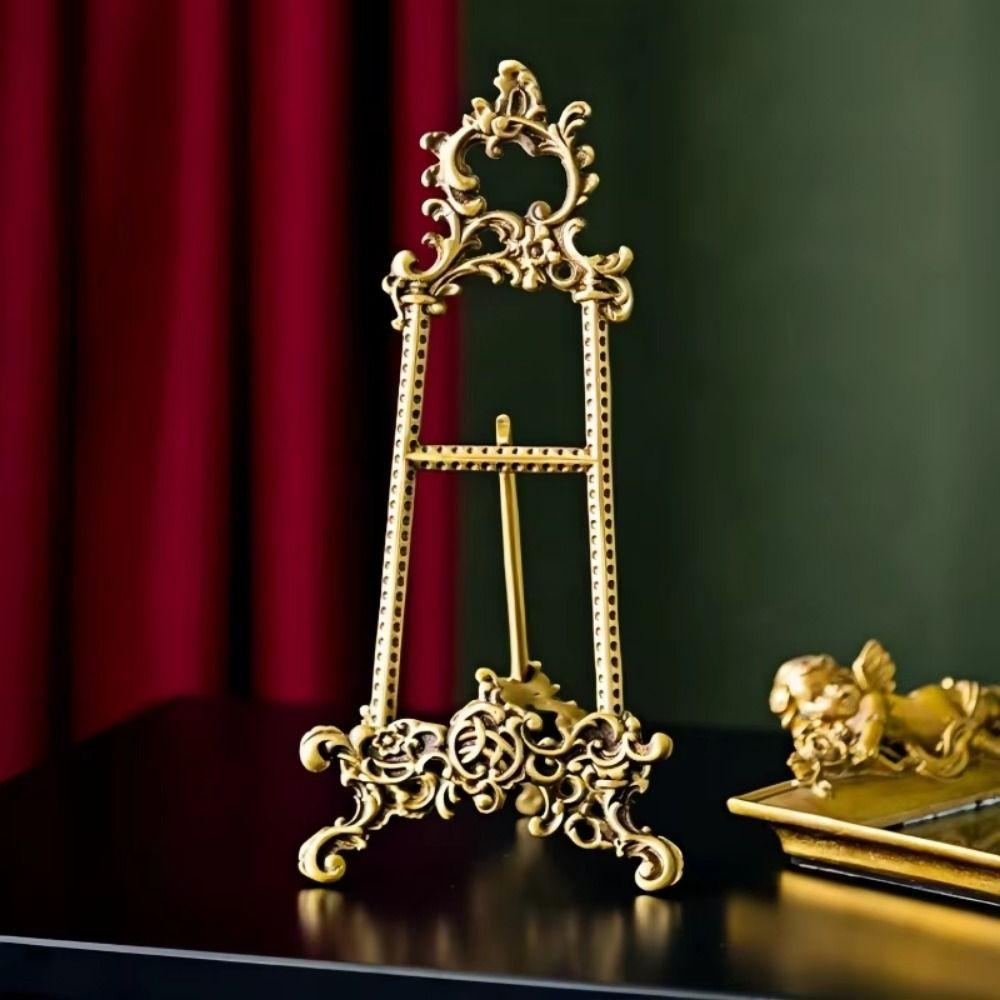 Creative Plate Display Stand Gold Art Photo Frame Holder Frame Bracket  Tabletop Decoration