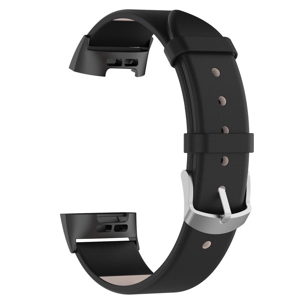 For Fitbit Charge 4/3 Genuine Leather Watch Band with Stainless Steel Buckle
