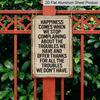 2D Flat Vintage Rustic 'Stop Complaining Happiness Is Coming' Aluminum Sign - Waterproof & Weatherproof Tinplate Wall Decor with Inspirational Quote