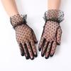 Women's Retro Black Polka Dot Lace Gloves - Thin Mesh for Sun Protection & Photography