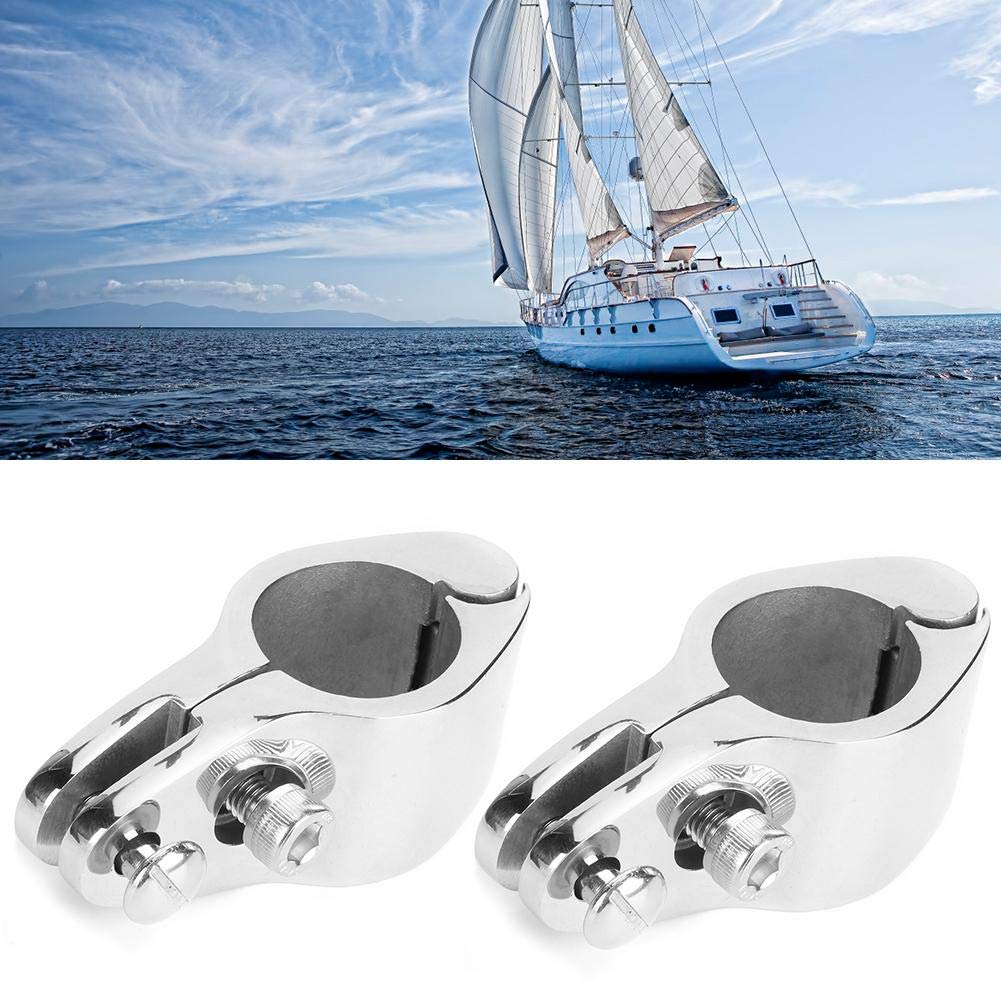 Elerose 2-Piece Top Jaw Slides, Stainless Steel Bimini Clamp Boat Hardware Fitting for Inflatable Commercial Yachts (25mm)