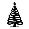 Modern Festive Table Centerpiece 3D Printed Abstract Line Christmas Tree Figurine, Minimalist Xmas Sculpture with Star Entryway Ornament Topper