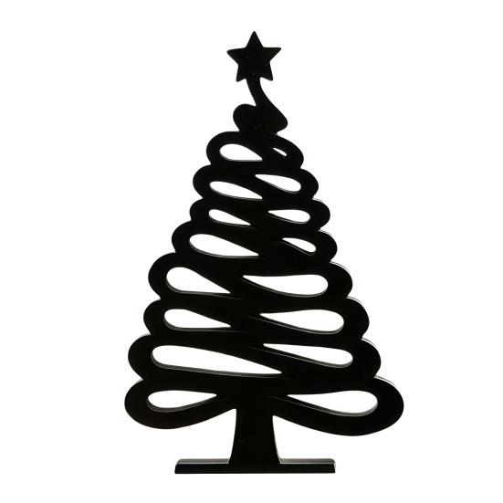 Modern Festive Table Centerpiece 3D Printed Abstract Line Christmas Tree Figurine, Minimalist Xmas Sculpture with Star Entryway Ornament Topper