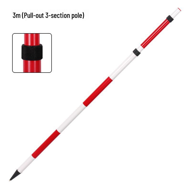 Benchmark Aluminum Alloy Measurement Pole: Thickened, Red and White Scale, Available In 2m, 3m, and 5m Lengths for Engineering Surveying.