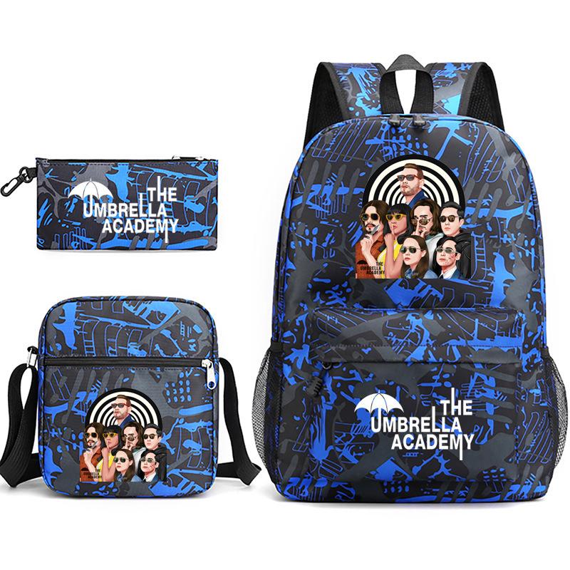 School Season Theumbrellaacademy School Bag 3-Piece Pencil Case + Shoulder Bag + Backpack