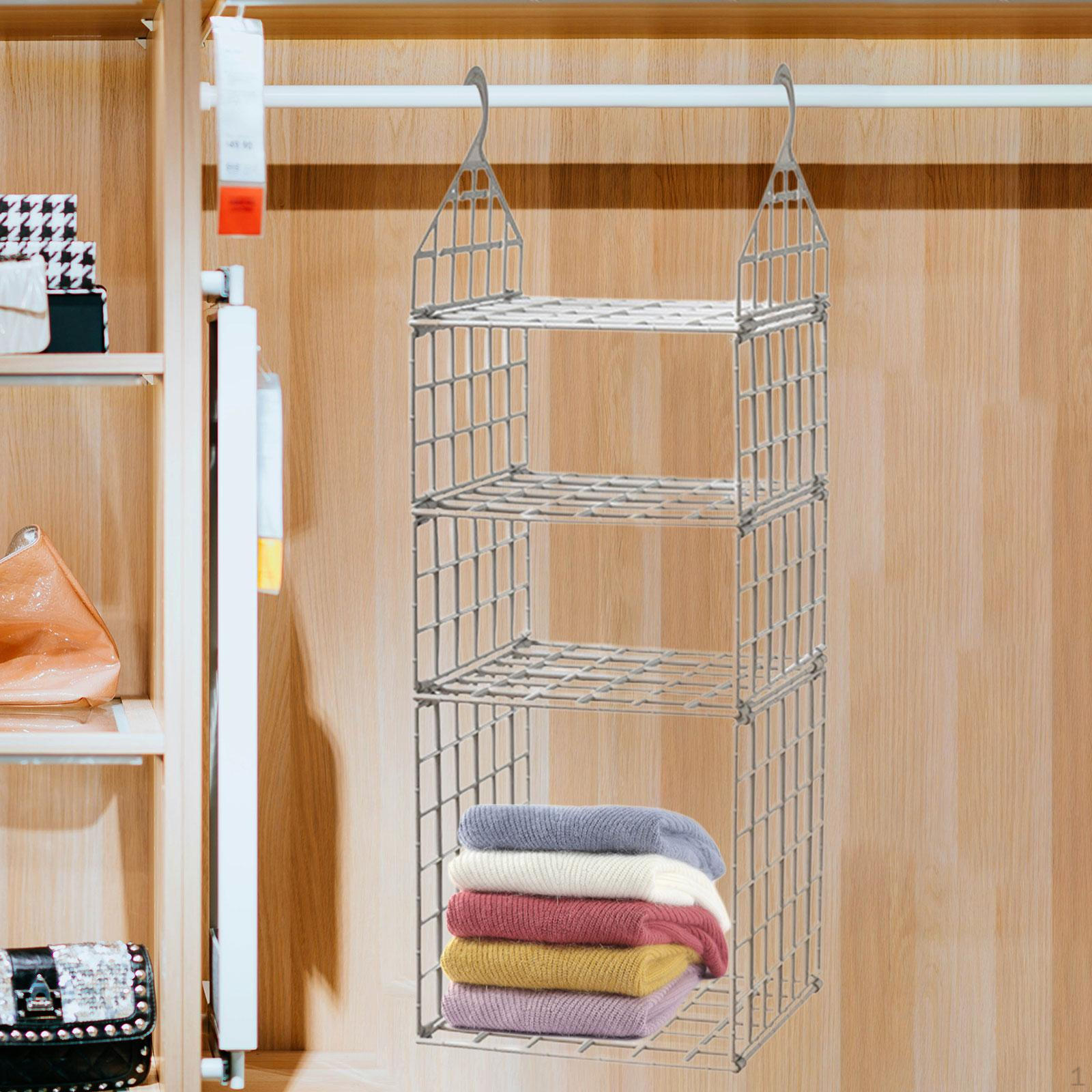 

Closet Hanging Organizer Organization Multi-Layer Heavy Duty Foldable Rack for 4 tier