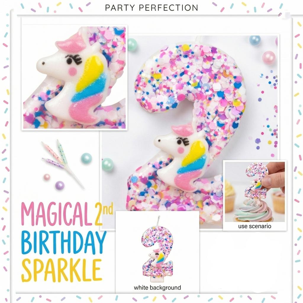 Fashion Cartoon Creative Birthday Candles Party Digital Candles