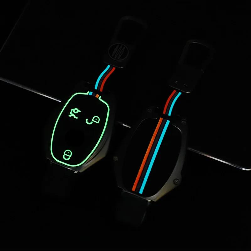 Zinklegierung Vollsilikon Autoschlüsselhülle für Mercedes Benz A B C E Klasse GLS GLA GLK GLC CLS CLA AMG W204 W205 W212 W463 W176