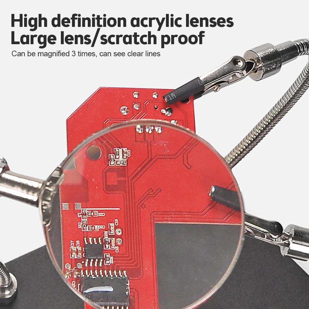 Table Soldering Helping Hands with Alligator clip Magnifier For PCB Board Weld Repair Soldering Station Third Hand Tool