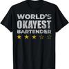 Funny Worlds Okayest Bartender - Vintage Style T-Shirt