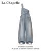 La Chapelle Women's Light Blue Denim Overall Jumpsuit
