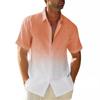 Men'S Summer Short-Sleeved Shirt Interface Color 3D Printing Trend Casual Lapel Shirt