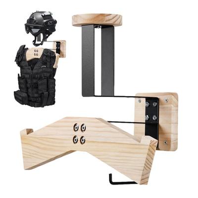 Motorcycle Helmets Holder Wall Mount Bike Helmets Stand Wooden Helmet Display Hanger With Hooks Hat Rack Motorcycle Accessories