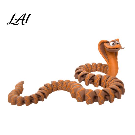 Realistic Animal Figurines 3D Printed Snake Toy Flexible Articulated Fidget Collectibles Collectible