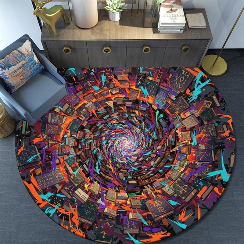 

Cartoon Print Round Area Rug,Carpet Rug for Living Room Bedroom Sofa Playroom Decor,Non-slip Floor Mat 80cmx80cm