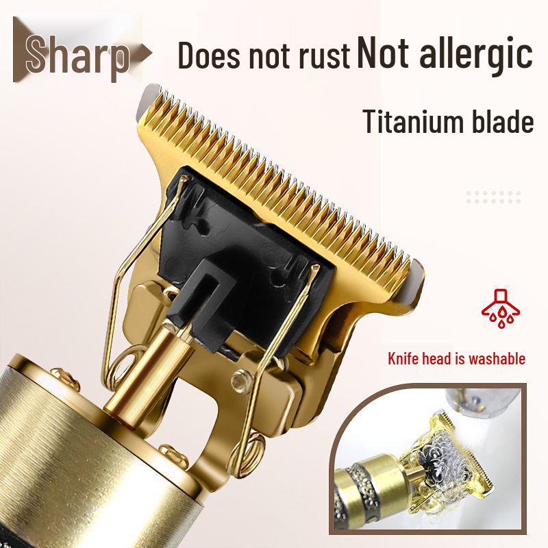 Professional Electric Hair Clipper for Barbers & Home: Precision Carving, Slicked Back Styles, Bald Head Trim.