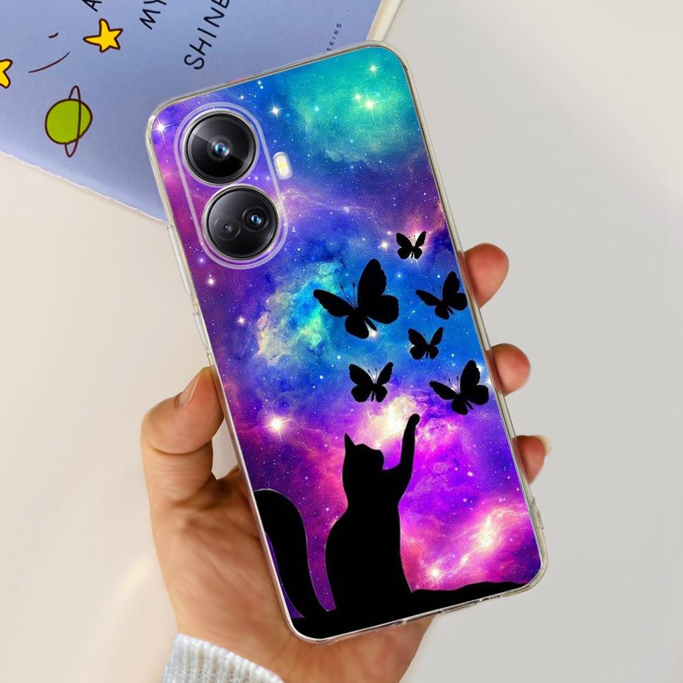 For Realme 10 Pro+ 6.7" RMX3687 Case Cute Cartoon Astronaut Cat Soft Silicon TPU Cover For Realme 10 Pro Plus Bumper Phone Case