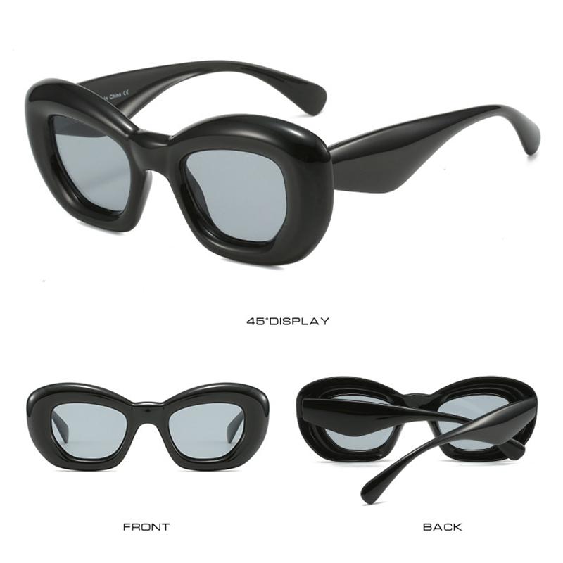 Y2K Luxury Designer Balloon Cat Eye Sunglasses Trendy Pink Punk UV400 Vintage Candy Color Shades for Women Men
