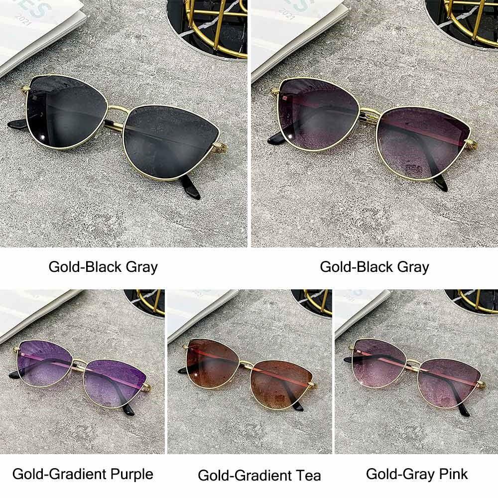Square Frame Cat Eye Sunglasses Uv400 Protection Ocean Lenses Sun Glasses Beach Travel Streetwear Metal Frame Sun Glasses