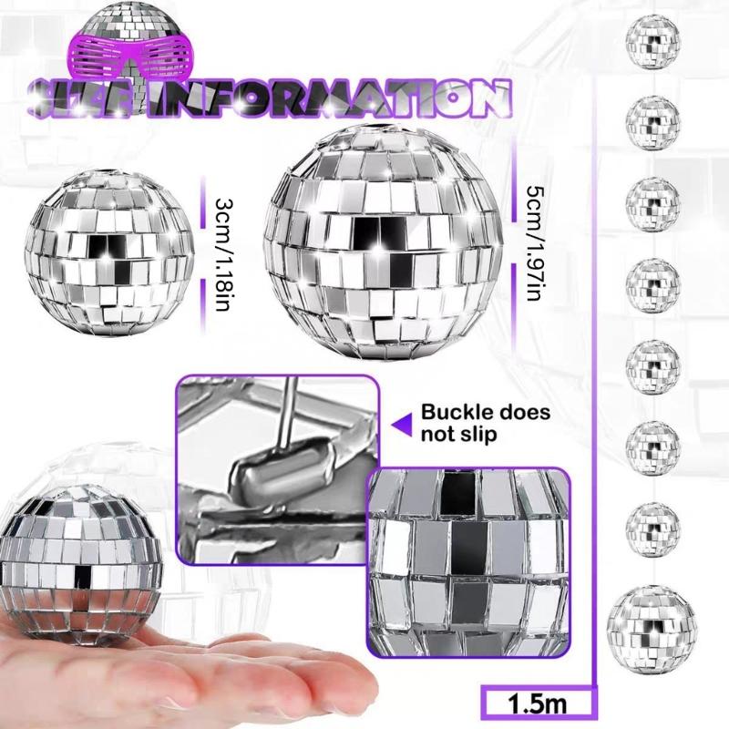 Reflective Disco Ball Decoration Metallic Ball Hanging Ornaments For Christmas Tree Ceiling Display Birthday Wedding Party Decoration