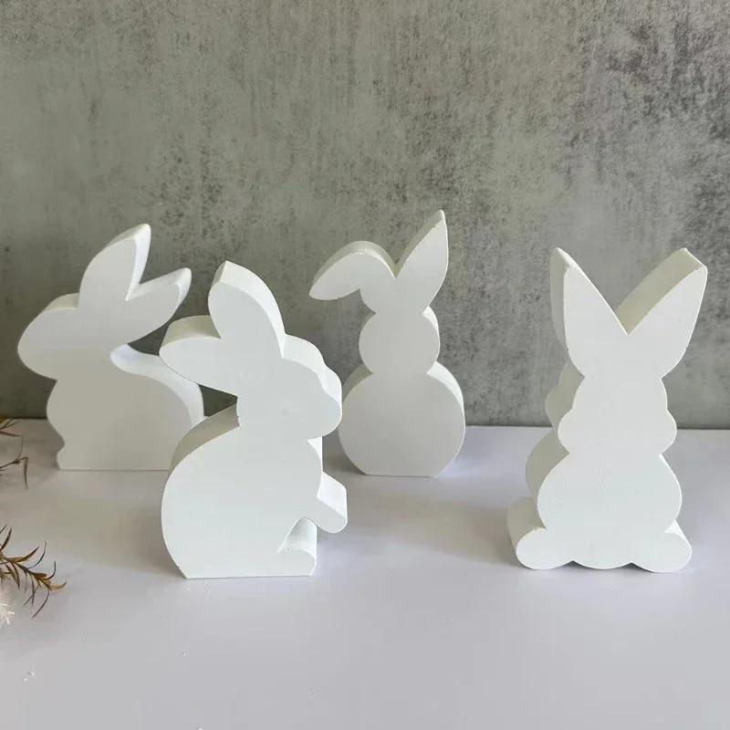 Easter Series Cute Rabbit Candle Silicone Mold Gypsum Car Mounted Incense Expanding Gypsum Decoration Mold Easter Aromatherapy Candle Mold