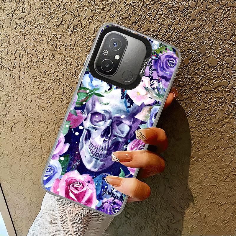 Floral Skull Flower Skeleton Shockproof Phone Case for Xiaomi Poco X7 X6 X5 X3 Pro F7 Ultra M8 Redmi 15C 15 14C 13C 12C 10C 13 1