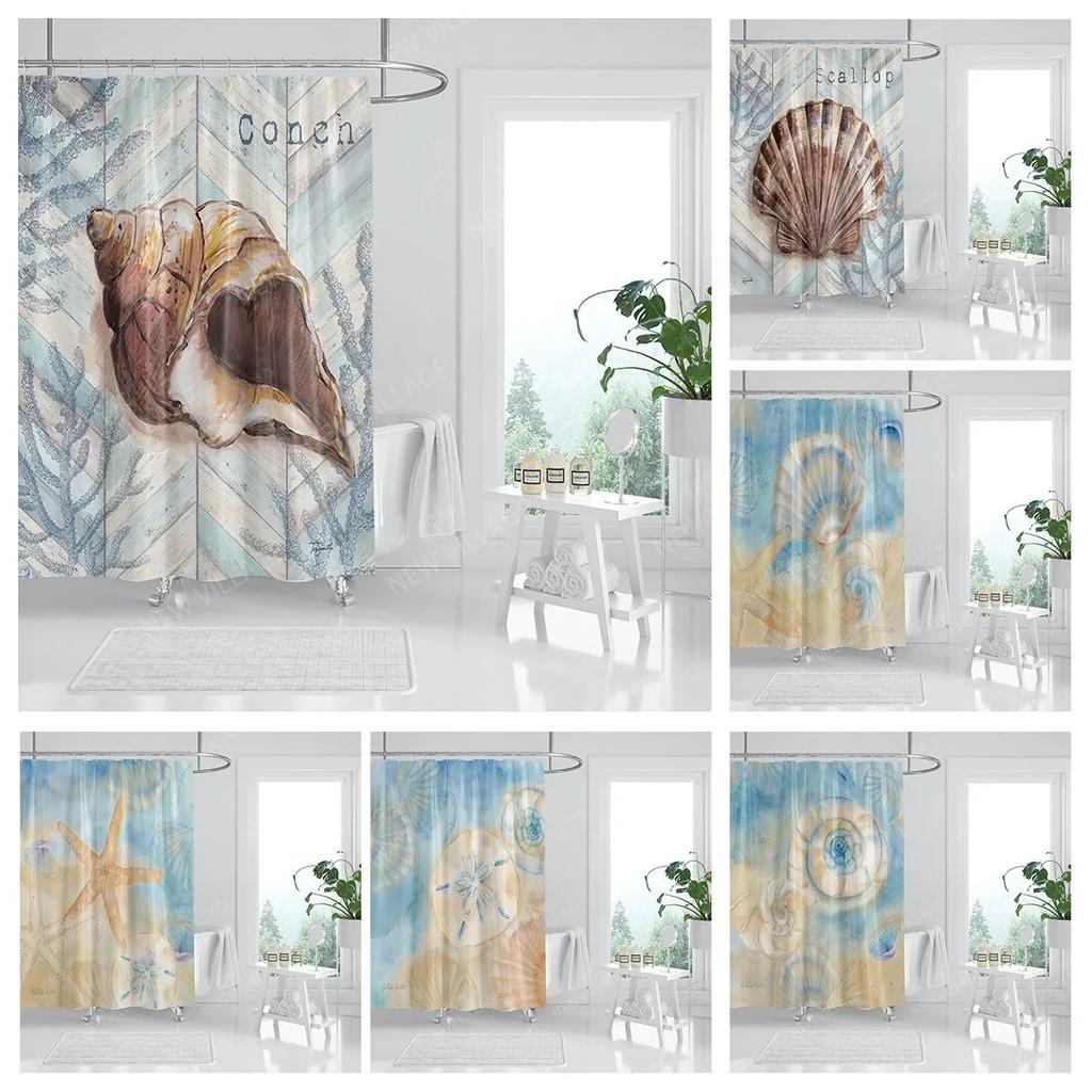 Domácí voděodolná látka Koupelnové závěsové doplňky 90x200 Sprchový závěs 240 * 200 Sprchový závěs ve stylu Atlantis
