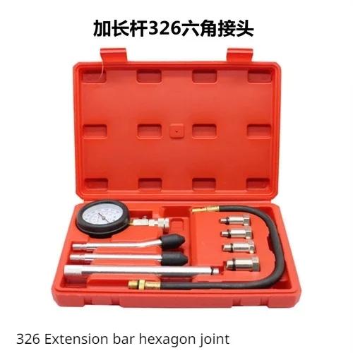 Auto-Motor-Kompressionsprüfer-Kit, Motor-Kompressionsprüfer, Motorzylinder-Druckmessgerät für Benzin, Gas, Motorrad, Auto, LKW