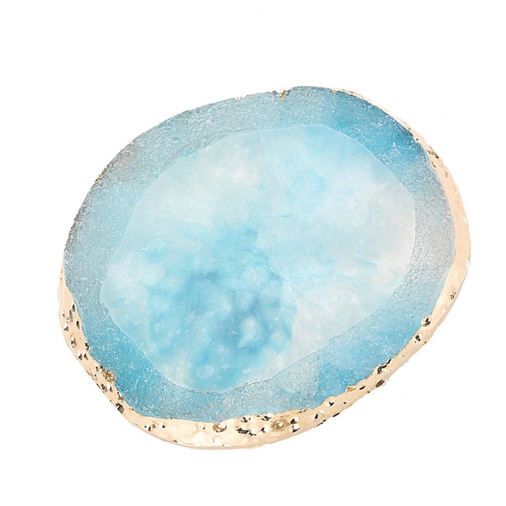 Resin Nail Art Palette Farbe Zeichnen Farbplatte Goldener Rand Maniküre Nagel DIY Werkzeug Blau