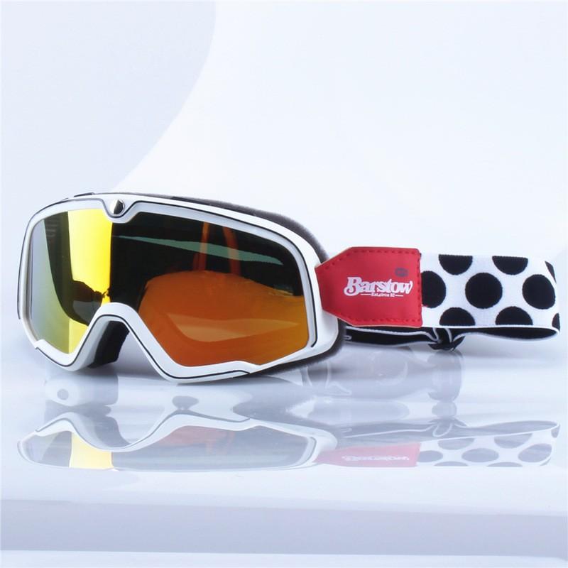 Occhiali da Moto Stile Harley Vintage Antivento Lente Chiara per Casco Mezzo/Integrale Piloti Con Occhiali da Vista