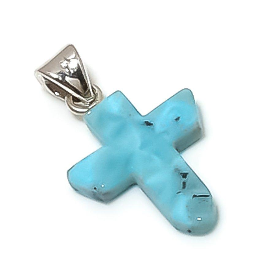 

Natural Larimar Gemstone Handmade 925 Sterling Silver Jewelry Pendant 1.18 k3i68