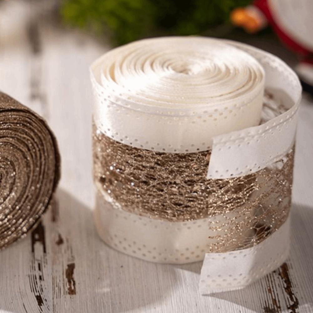 Bow Making Christmas Mesh Ribbon DIY Craft Christmas Wrapping Ribbon Xmas Tree Ribbon  Party Decor