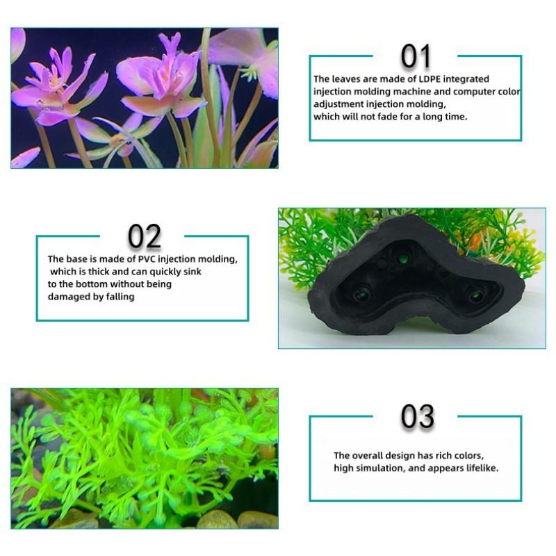 1PCS Aquarium Decor Set - Vibrant Green Plastic Plant Ornaments - Fish Tanks, Durable Pvc Material 15cm/5.9inch