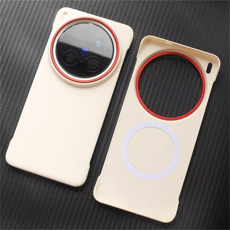 Case For Vivo X200 Pro Mini X200 Ultra 5G For MagSafe Magnetic Luxury PU Silicone Leather Slim Thin Borderless Phone Back Cover