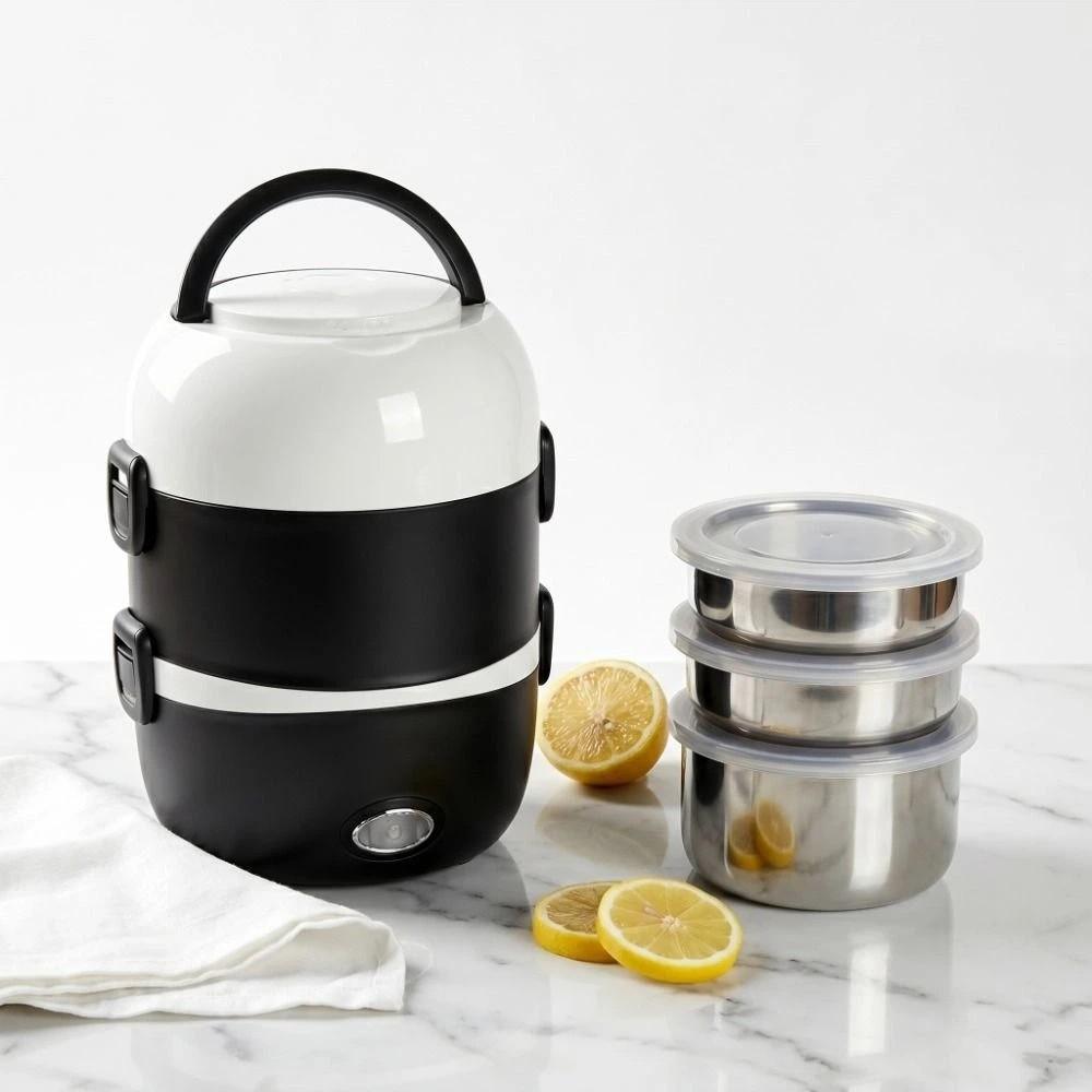 Stainless Steel Thermal Food Container Plug In Food Warmer Steamer  Worker Meal Prep