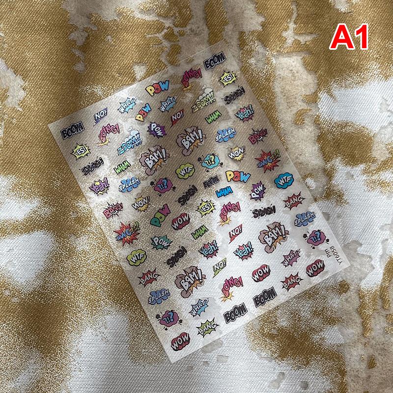 

3D Colorful Letter Design Nail Art Stickers Uppercase Alphabet Letters Artistic Designs DIY Nail Art Decals Decoration